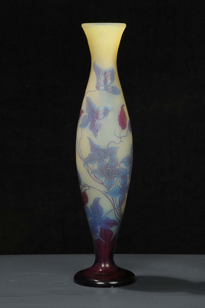 Emile GallŽ (1846-1904) - NancyGrande vaso di forma a balaustra  - Auction Arti Decorative del XX secolo e Design - Cambi Casa d'Aste