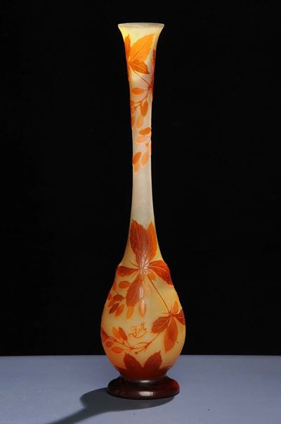 Emile Gallž (1846-1904) - Nancyvaso Soliflore in Vetro Incolore