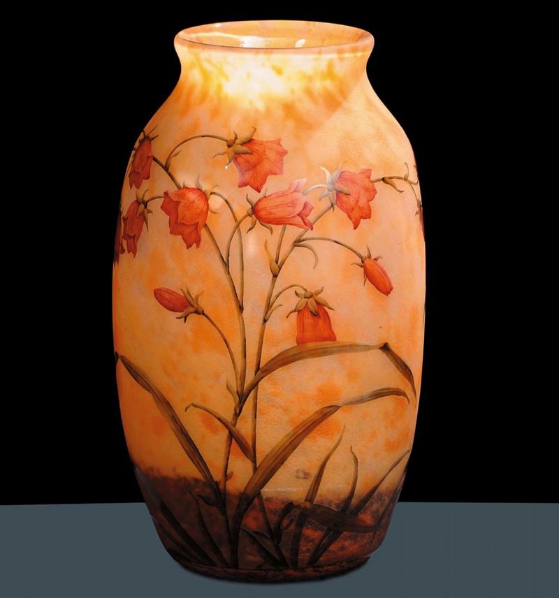 Daum - Nancy Grande vaso ovoidale in vetro incolore  - Asta Arti Decorative del XX secolo e Design - Cambi Casa d'Aste