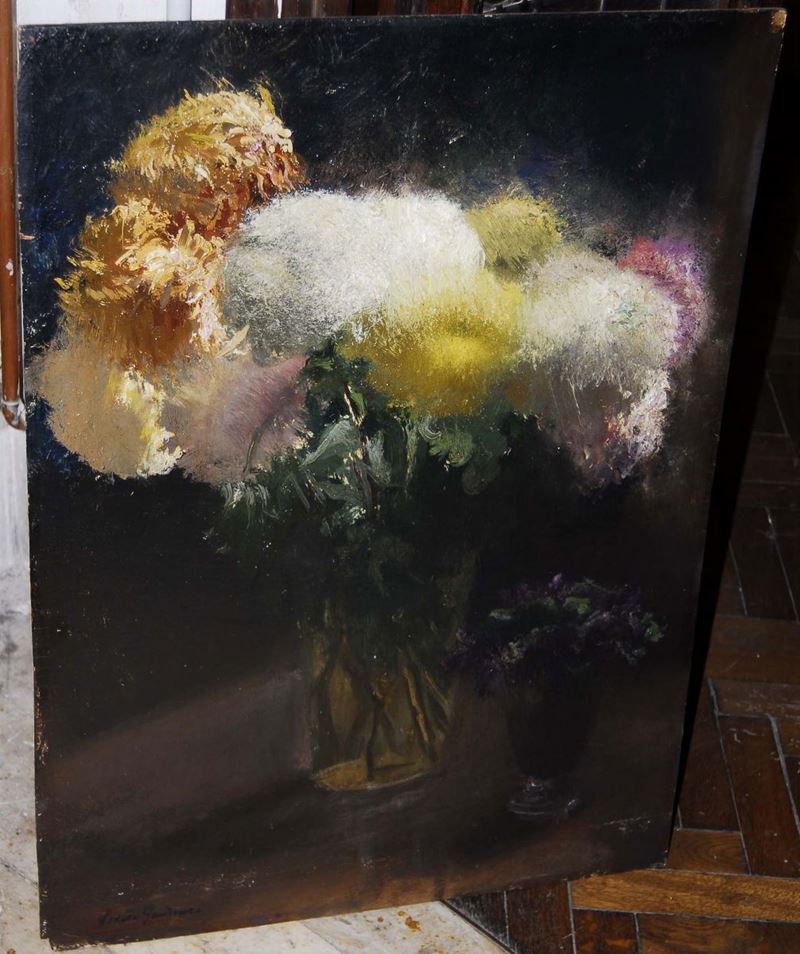Pietro Gaudenzi (1880-1955) Crisantemi  - Asta Asta OnLine 01-2012 - Cambi Casa d'Aste