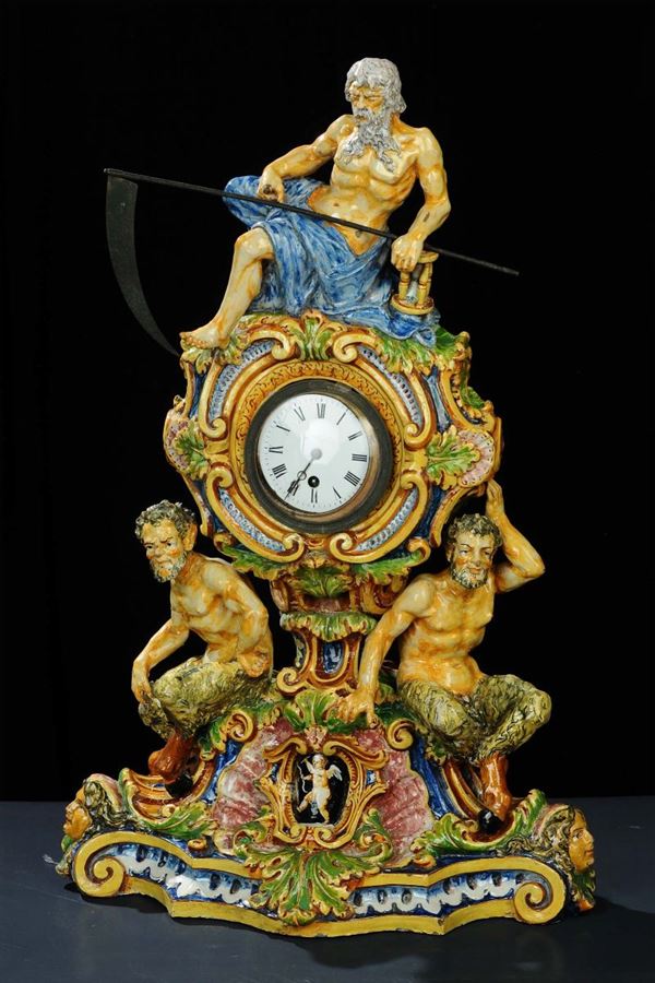 Orologio da tavolo in ceramica, XIX secolo