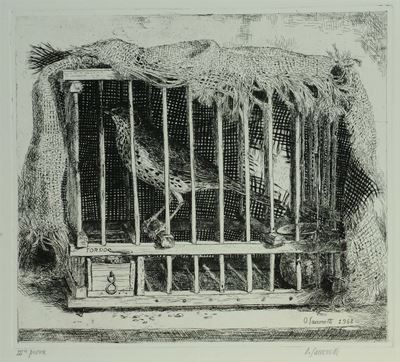 Oscar Saccorotti (1898-1986)tordo in Gabbia