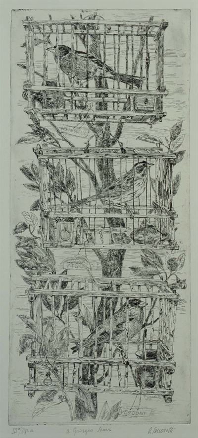 Oscar Saccorotti (1898-1986)albero con Gabbiette