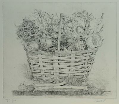 Oscar Saccorotti (1898-1986)cesto con Verdure
