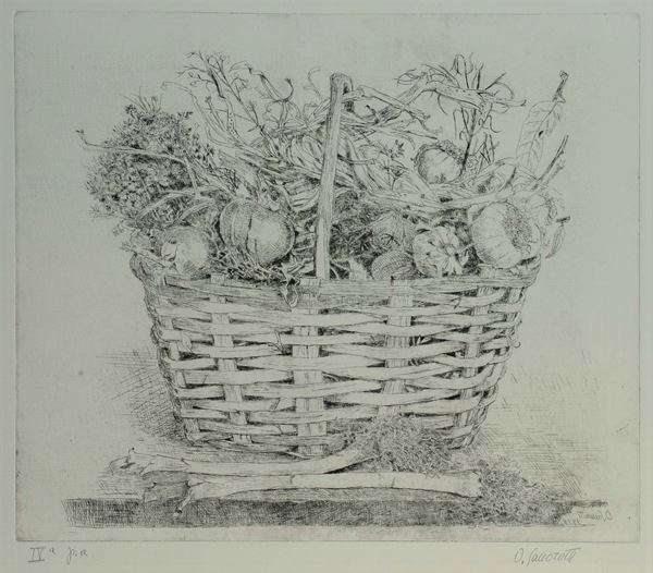 Oscar Saccorotti (1898-1986) Cesto con verdure