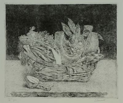 Oscar Saccorotti (1898-1986)cesto con Verdure