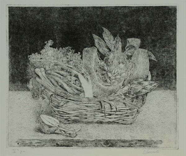 Oscar Saccorotti (1898-1986) Cesto con verdure