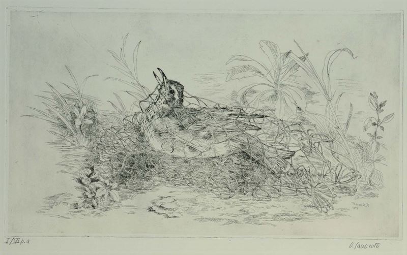 Oscar Saccorotti (1898-1986) Uccellino nella rete  - Auction Antiquariato e Dipinti Antichi - Cambi Casa d'Aste
