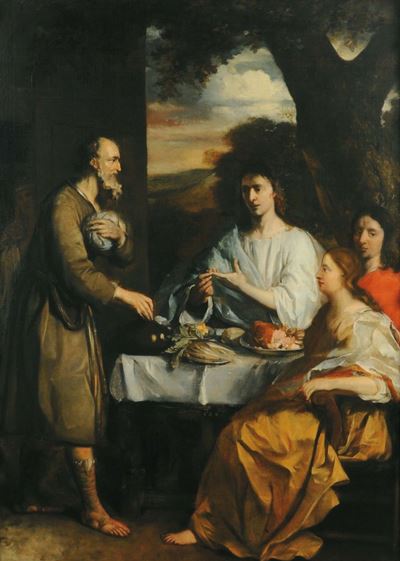 Scuola del XVII Secolocena in Emmaus