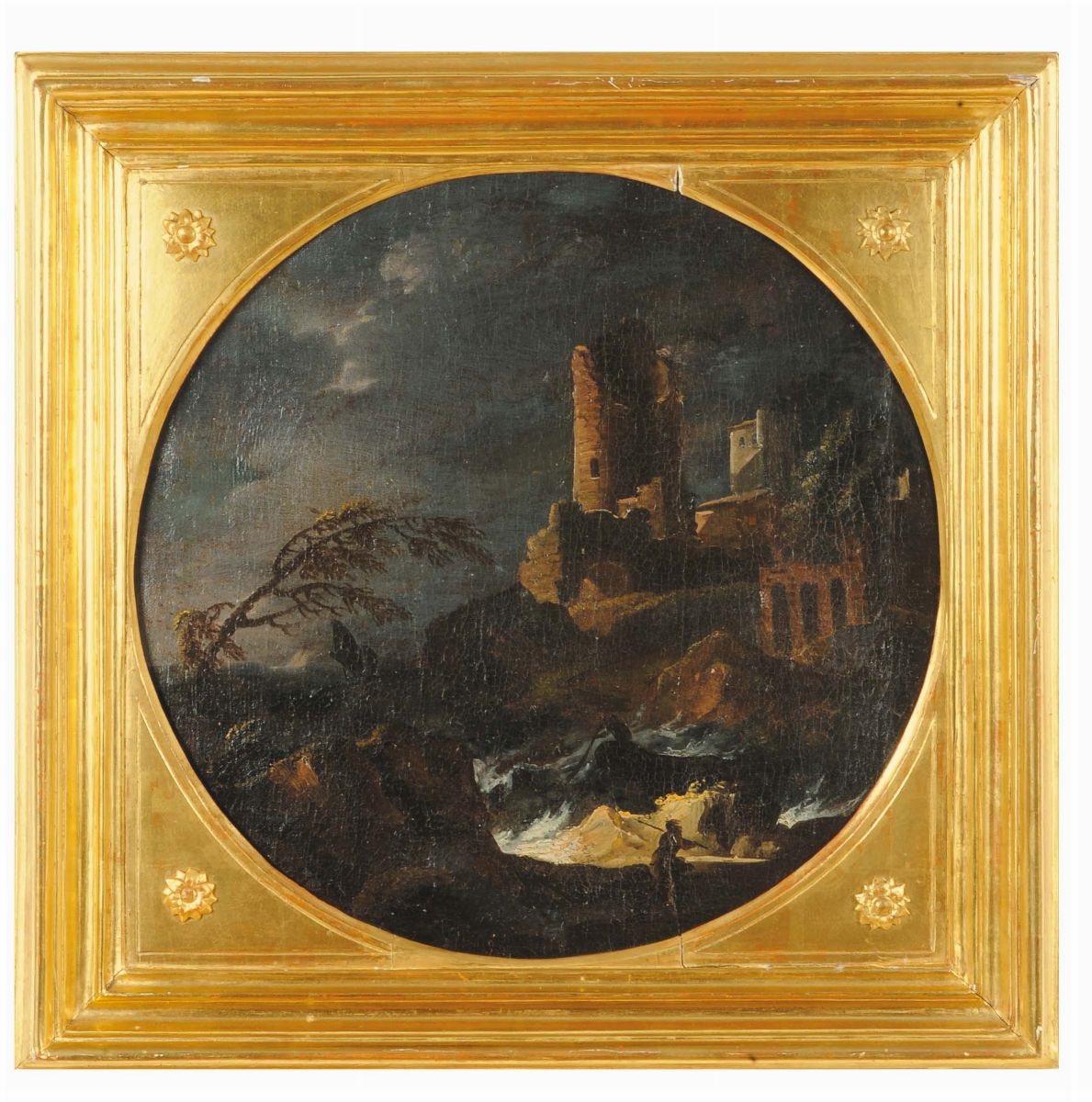 Bartolomeo Pedon (1655-1732), Attribuito Apaesaggio con Torrepaesaggio Innevato con Rovinepaesagg...