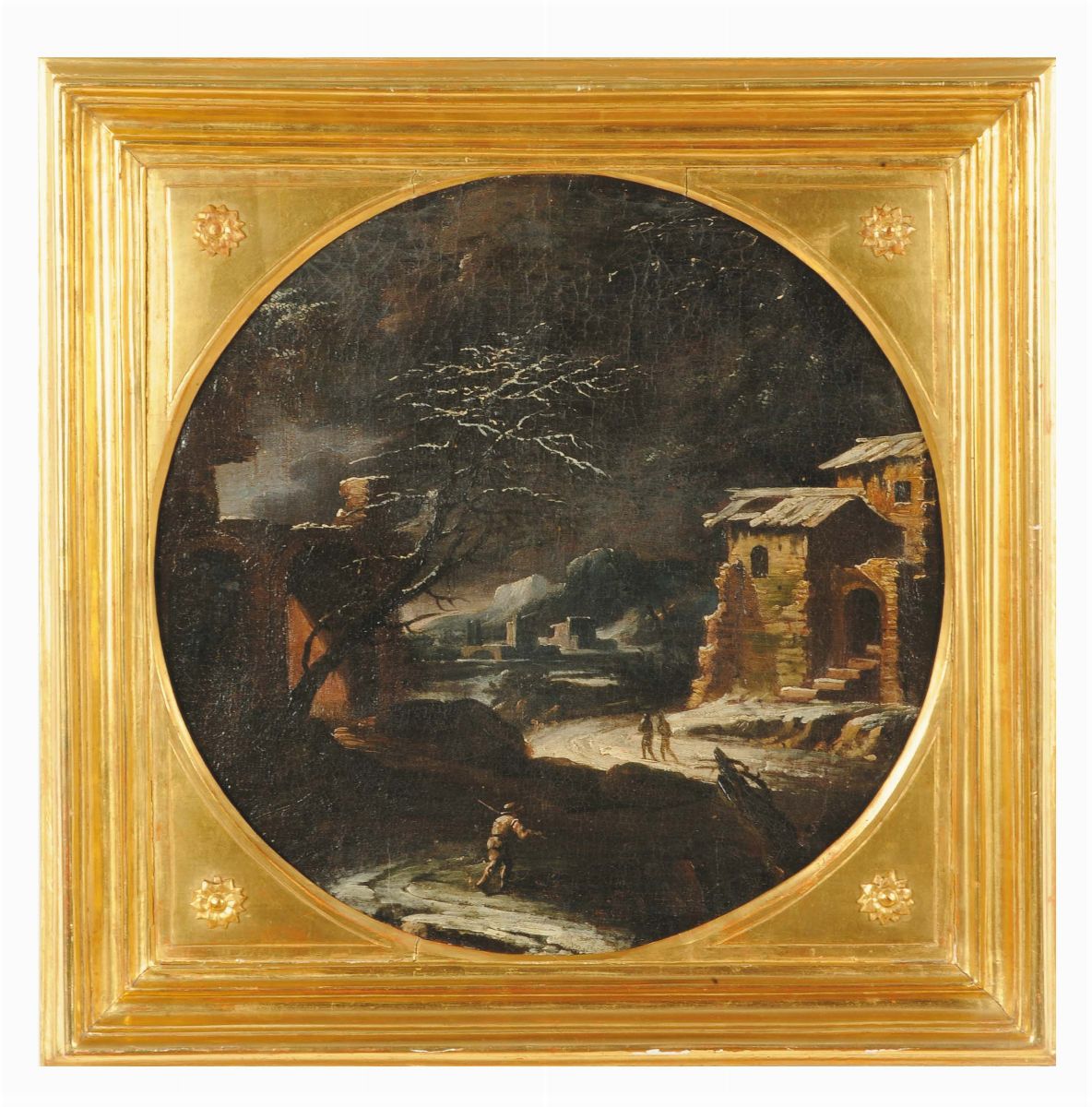 Bartolomeo Pedon (1655-1732), Attribuito Apaesaggio con Torrepaesaggio Innevato con Rovinepaesagg...