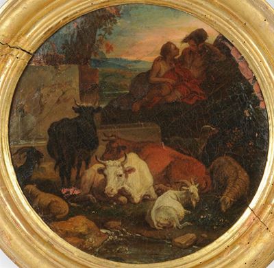 Scuola Romana del XVII Secolopaesaggio con Armentipaesaggio con Armenti