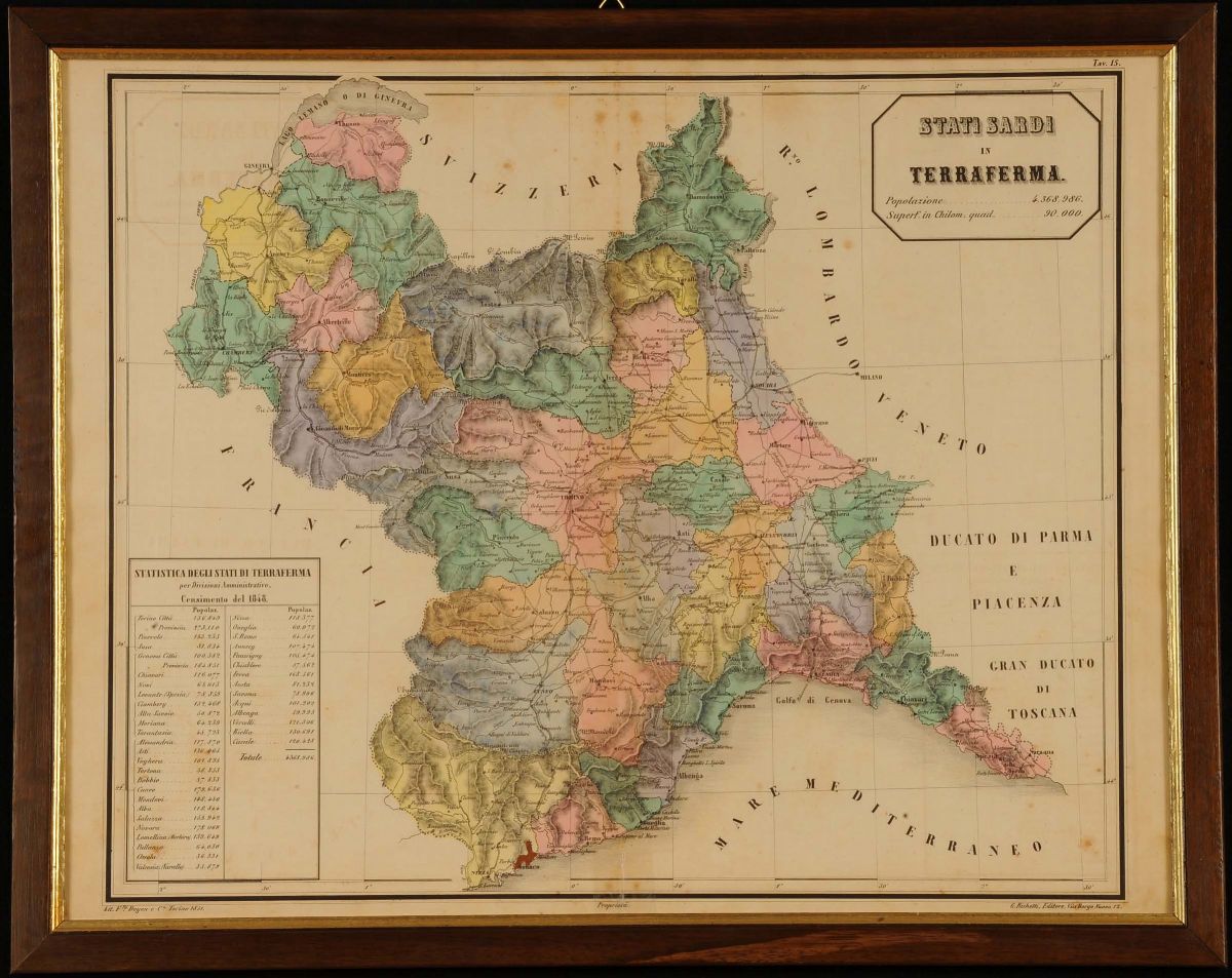 Cinque Carte Geografiche Dell' Italia Pre Unitaria, 1850
