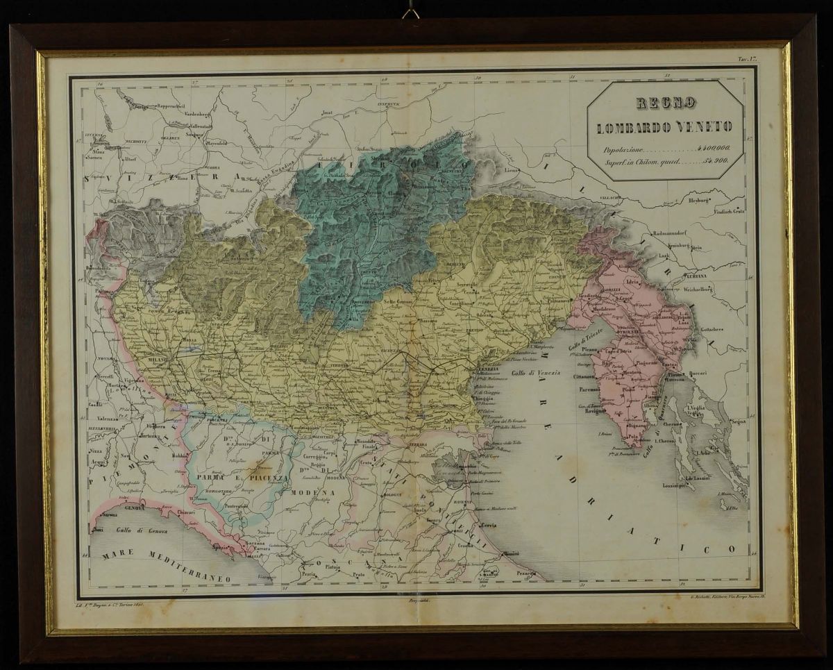 Cinque Carte Geografiche Dell' Italia Pre Unitaria, 1850