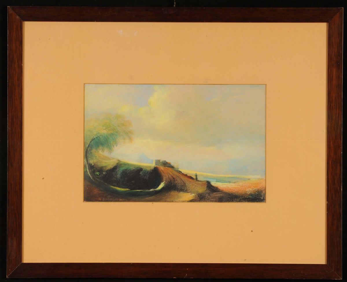 Ubaldo Bartolini (1944)paesaggio con Figura