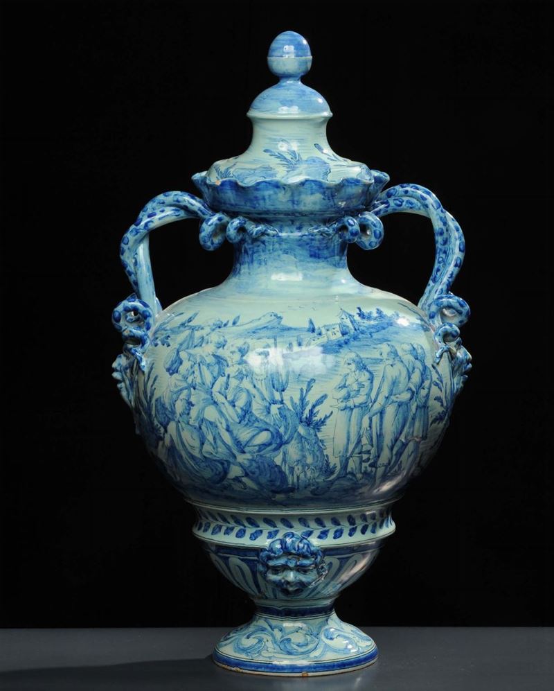 Vaso in maiolica Cantagalli, XIX secolo  - Asta Asta OnLine 01-2012 - Cambi Casa d'Aste