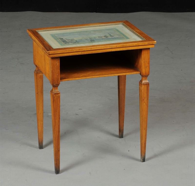 Tavolino con stampa sul piano, XX secolo  - Auction OnLine Auction 03-2012 - Cambi Casa d'Aste
