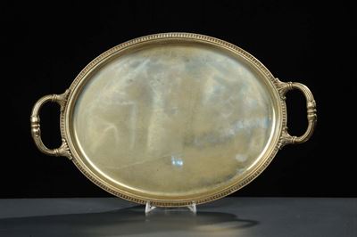 Vassoio a Due Manici in Argento, Gr. 1000 Circa