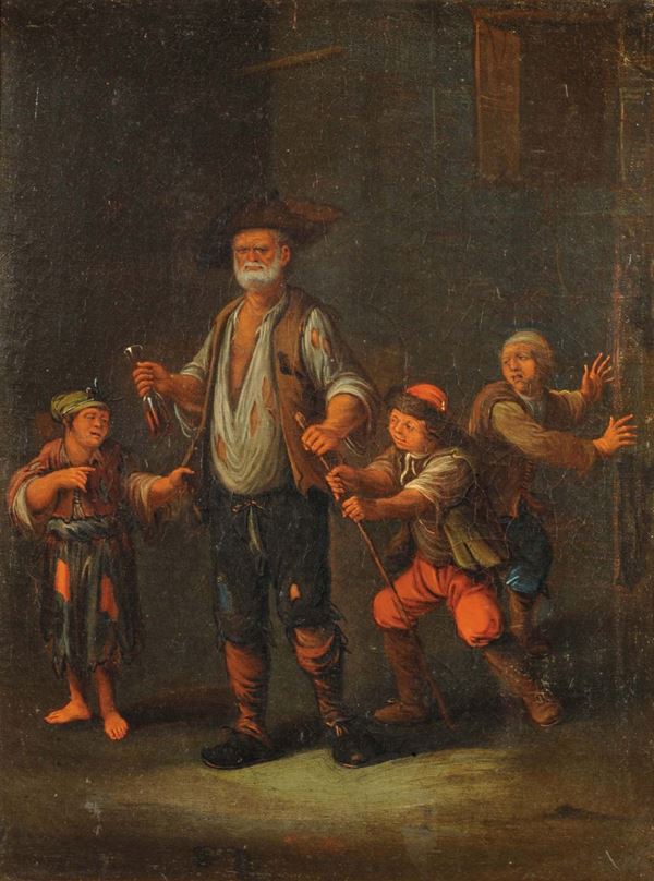 Scuola del XVIII secolo L'UbriacoLa Chiromante