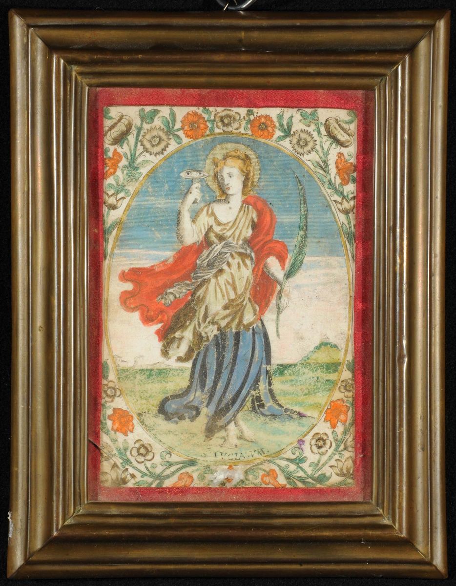 Stampa a Colori Raffigurante Santa Lucia