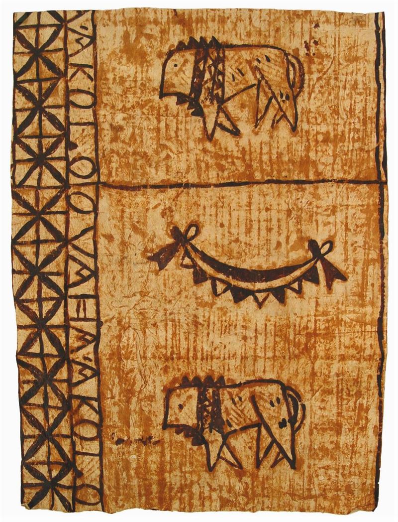Tapa, corteccia battuta e dipinta  - Asta Arti Primarie dall'Africa e Oceania - Cambi Casa d'Aste