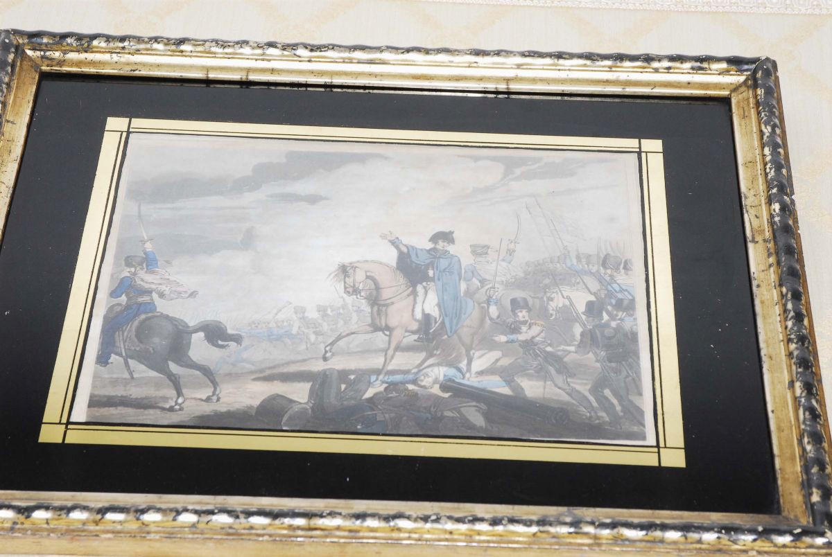 Coppia di Incisioni con Episodi Napoleonici, Francia XIX Secolo