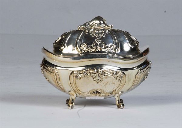 Zuccheriera in argento 925 in stile barocchetto