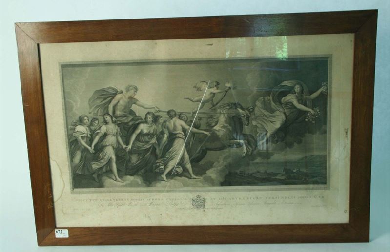 Due incisioni raffiguranti Apollo e le muse, Francia XIX secolo  - Auction House Sale Villa la Femara - Cambi Casa d'Aste