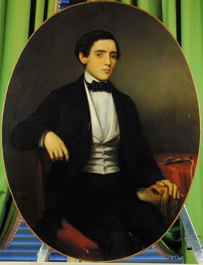 Antoine Etex (1808-1888)ritratto di Giovane con Cane