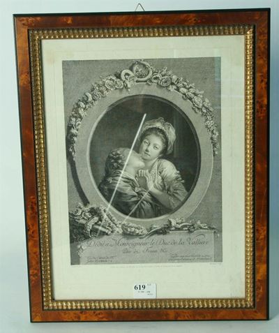 Due Stampe Ovali con Figure, XIX Secolo