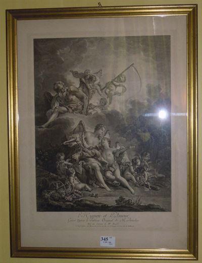 Due Incisioni con Scene D'amore da Originali di Boucher