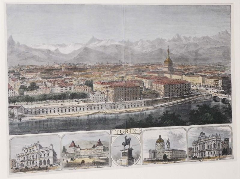 Veduta di Torino e dei principali monumenti  - Auction House Sale Villa la Femara - Cambi Casa d'Aste