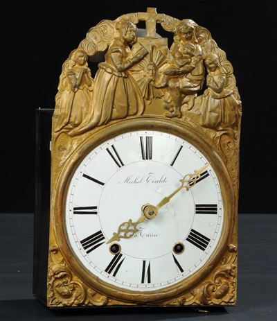 Orologio a Pendolo Morbier, Michel Tealdi, 1850 Circa