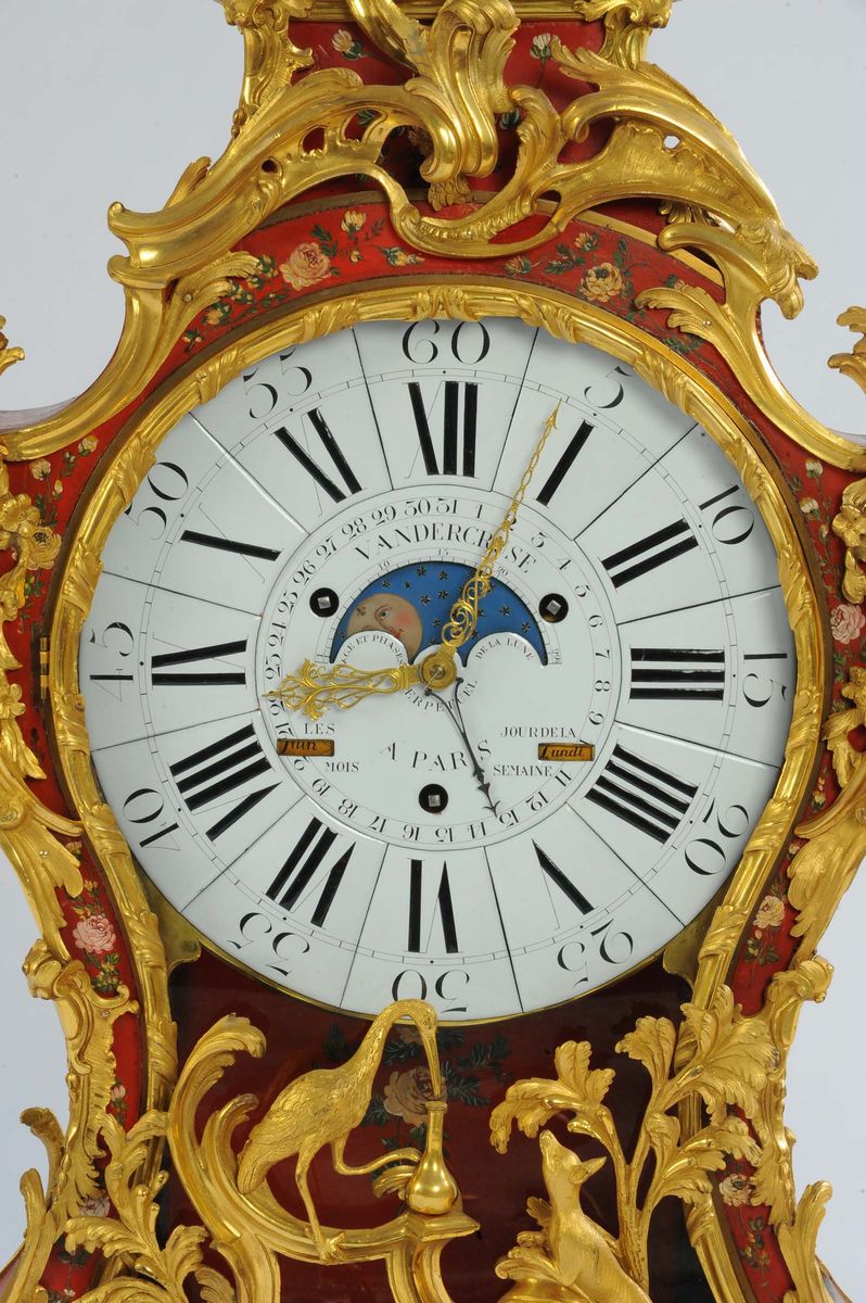 Rarissimo Orologio Cartel Luigi XV Vander Cruise a Paris, Francia XVIII Secolo