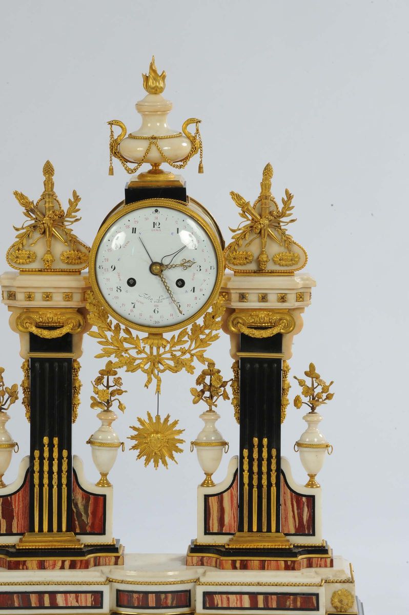 Orologio a Portico in Marmo e Bronzi, Francia 1780 Circa