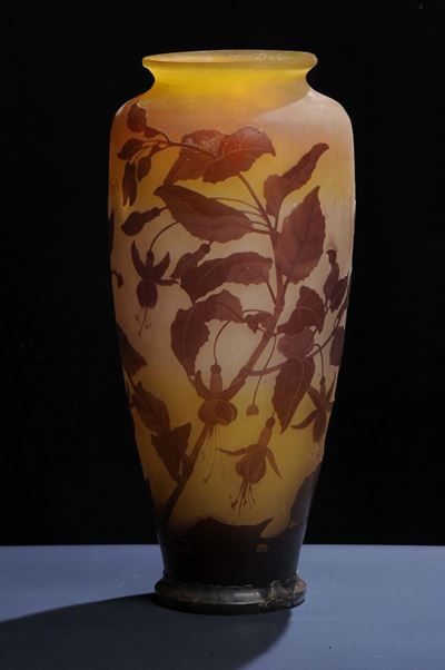 Emile Gallž (1846-1904) - Nancy - Franciamonumentale Vaso a Balaustra