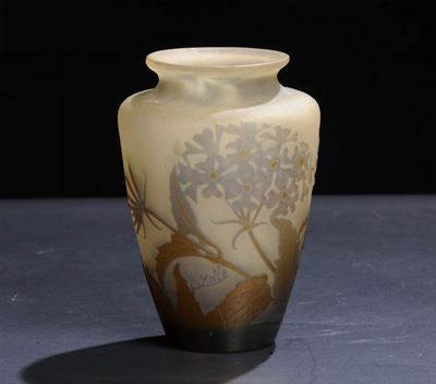 Emile Gallž (1846-1904) - Nancypiccolo Vaso in Vetro Incolore