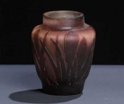 Emile Gallž (1846-1904) - Nancypiccolo Vaso in Vetro Incolore