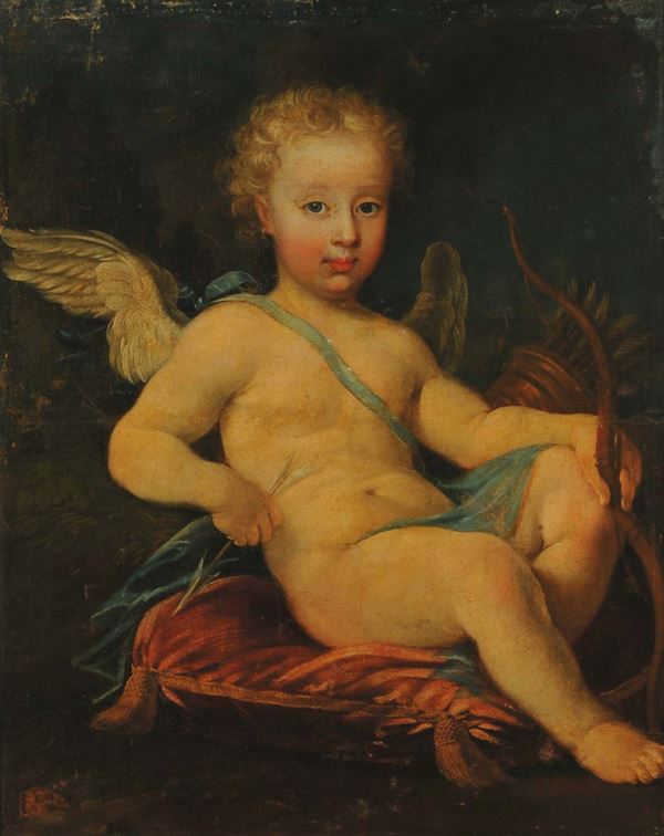 Scuola Napoletana della seconda metˆ del XVIII secolo Ritratto di sovrano in veste di Amore