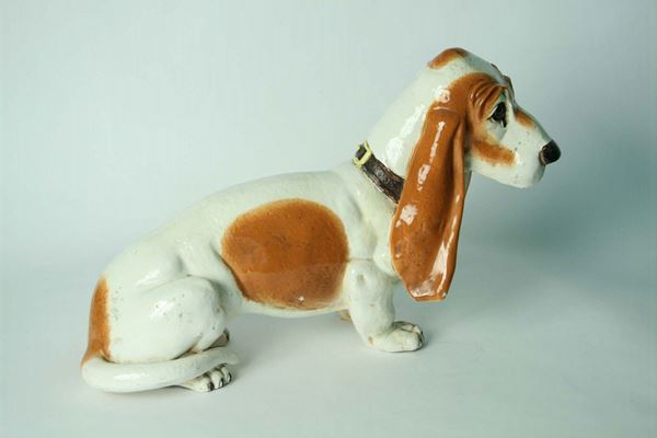Cane in ceramica policroma, XX secolo, XX secolo