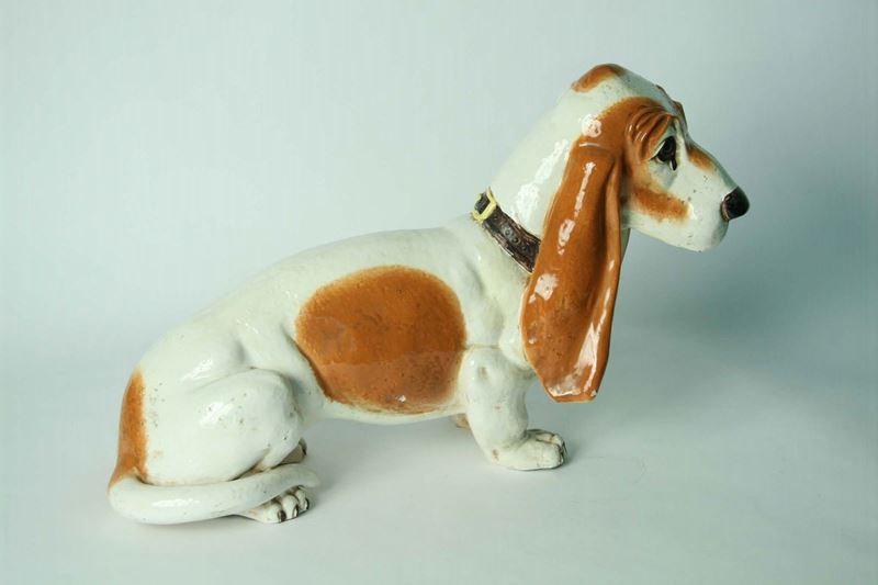 Cane in ceramica policroma, XX secolo, XX secolo  - Auction House Sale Villa la Femara - Cambi Casa d'Aste