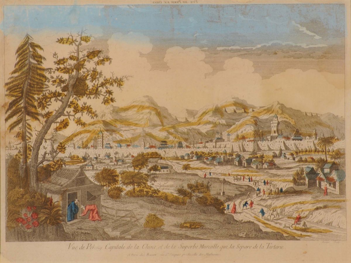 Coppia di Stampe Acquarellate, Francia, XIX Secolo