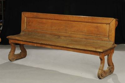Panca Rustica in Legno Massello, XIX Secolo