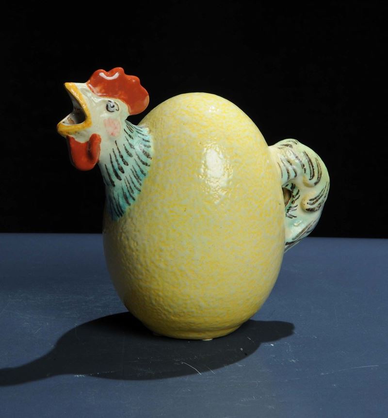 M.G.A. - AlbisolaBrocca a forma combinata di uovo e di gallo  - Auction Arti Decorative del XX secolo e Design - Cambi Casa d'Aste