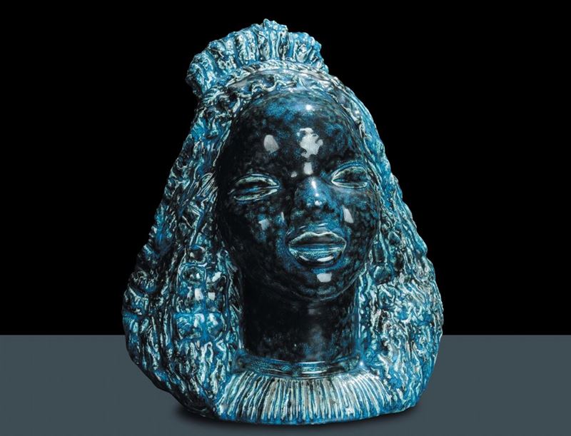 Ruffo Giuntini - Galvani - PordenoneTesta di ragazza africana  - Auction Arti Decorative del XX secolo e Design - Cambi Casa d'Aste