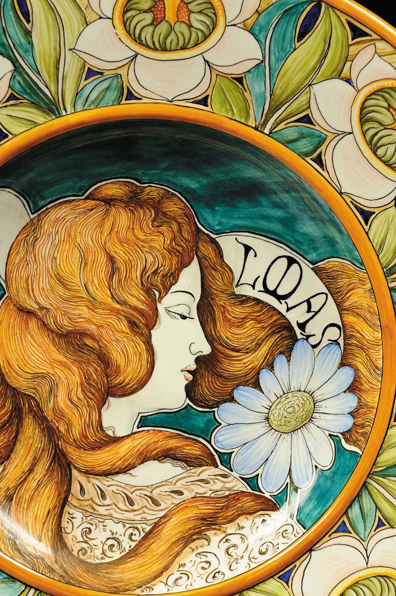 Societˆ Ceramica Colonnata - Sesto Fiorentinocoppia di Piatti da Parata in Terracotta Maiolicata