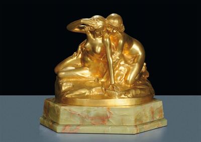 Francois Andrž Clemencin (1878-1950)due Fanciulle al Bagno