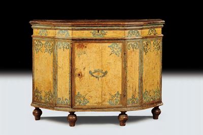 Credenza Scantonata Interamente Laccata, XVIII Secolo
