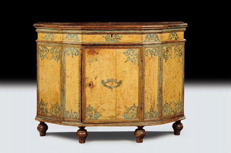 Credenza scantonata interamente laccata, XVIII secolo  - Auction Antiquariato e Dipinti Antichi - Cambi Casa d'Aste