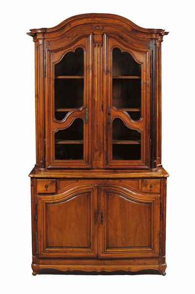 Credenza in Noce a Doppio Corpo, XIX Secolo